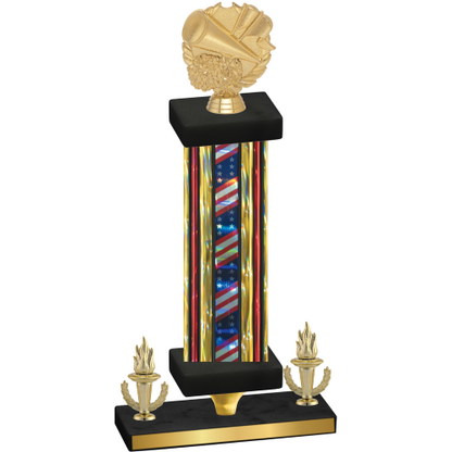 Premium Single Flag USA Victory Cheerleading Trophy