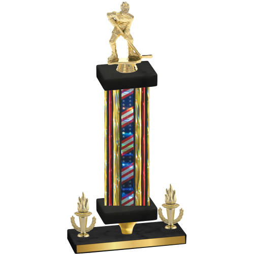 Premium Single Flag USA Victory Hockey Trophy