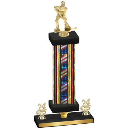 Premium Single Flag USA Year Hockey Trophy