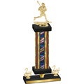 Premium Single Flag USA Second Place Lacrosse Trophy