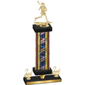 Premium Single Flag USA Second Place Lacrosse Trophy