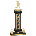 Premium Single Flag USA Third Place Lacrosse Trophy