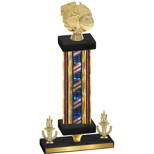 Premium Single Flag USA Victory Basketball Trophy