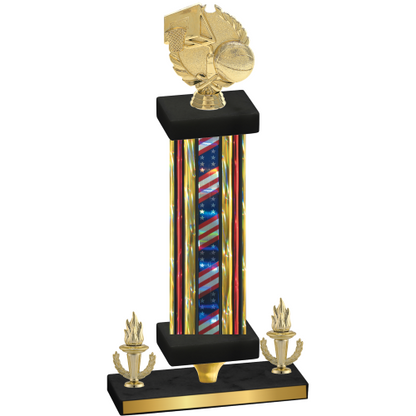 Premium Single Flag USA Victory Basketball Trophy
