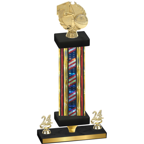 Premium Single Flag USA Year Basketball Trophy