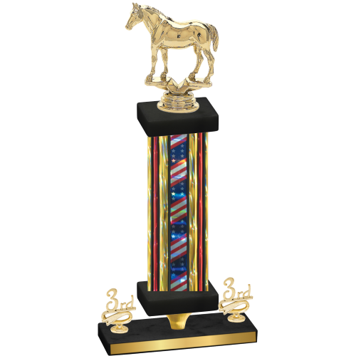 Premium Single Flag USA Third Place Horses Trophy