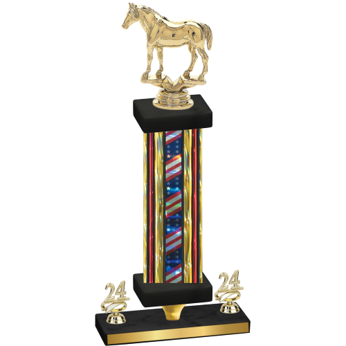 Premium Single Flag USA Year Horses Trophy