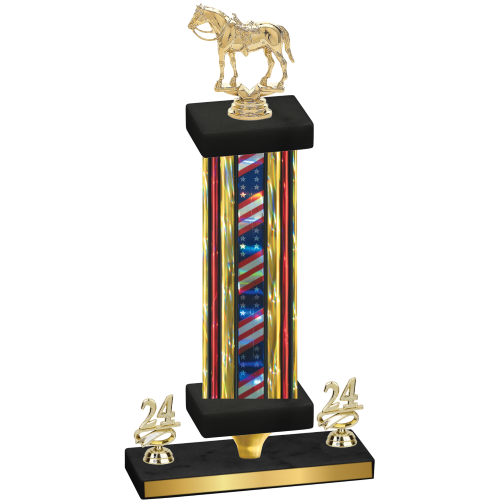 Premium Single Flag USA Year Horses Trophy