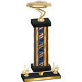 Premium Single Flag USA First Place Cars Trophy
