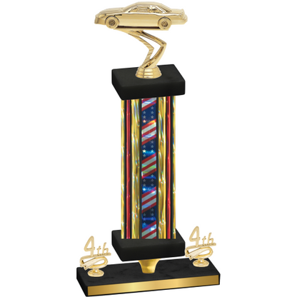Premium Single Flag USA Fourth Place Cars Trophy