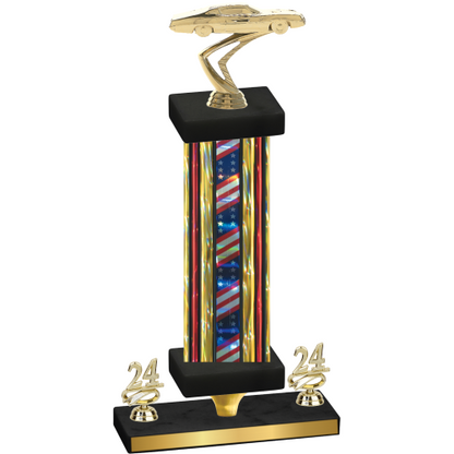 Premium Single Flag USA Year Cars Trophy