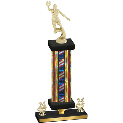 Premium Single Flag USA Year Basketball Trophy