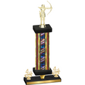 Premium Single Flag USA Fourth Place Archery Trophy
