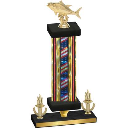 Premium Single Flag USA Victory Fishing Trophy