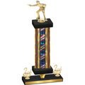 Premium Single Flag USA Second Place Shooter Trophy
