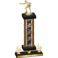 Premium Single Flag USA Fourth Place Shooter Trophy