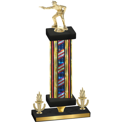 Premium Single Flag USA Victory Shooter Trophy