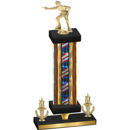 Premium Single Flag USA Victory Shooter Trophy