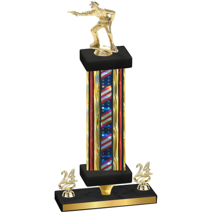 Premium Single Flag USA Year Shooter Trophy
