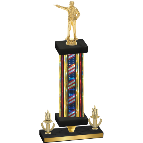 Premium Single Flag USA Victory Shooter Trophy