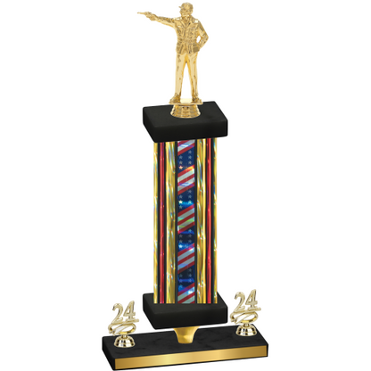 Premium Single Flag USA Year Shooter Trophy