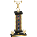 Premium Single Flag USA Fourth Place Weights Trophy