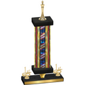 Premium Single Flag USA First Place Chess Trophy