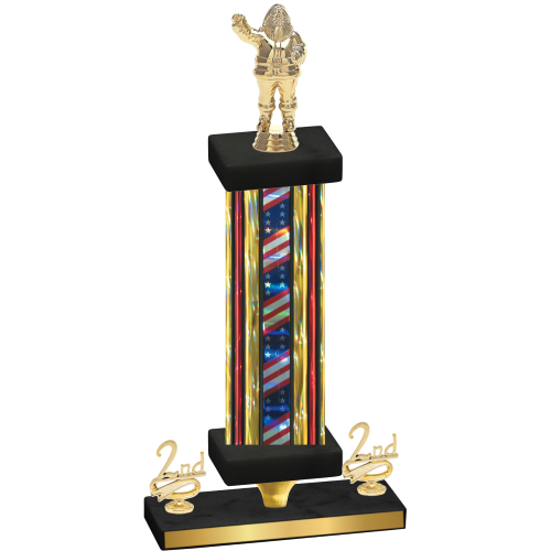 Premium Single Flag USA Second Place Holiday Trophy