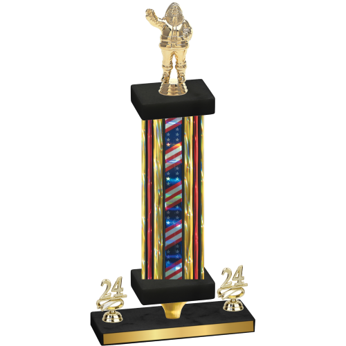 Premium Single Flag USA Year Holiday Trophy