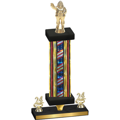 Premium Single Flag USA Year Holiday Trophy