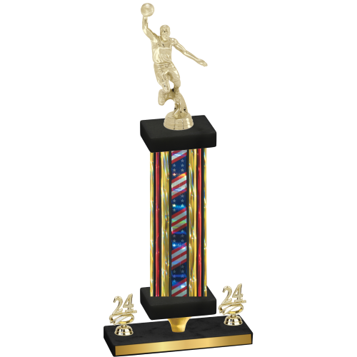 Premium Single Flag USA Year Basketball Trophy