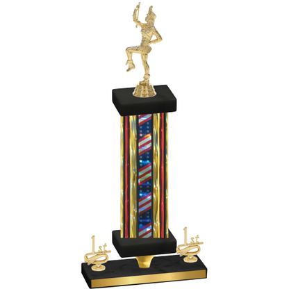 Premium Single Flag USA First Place Majorette Trophy