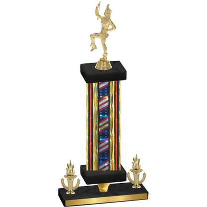 Premium Single Flag USA Victory Majorette Trophy