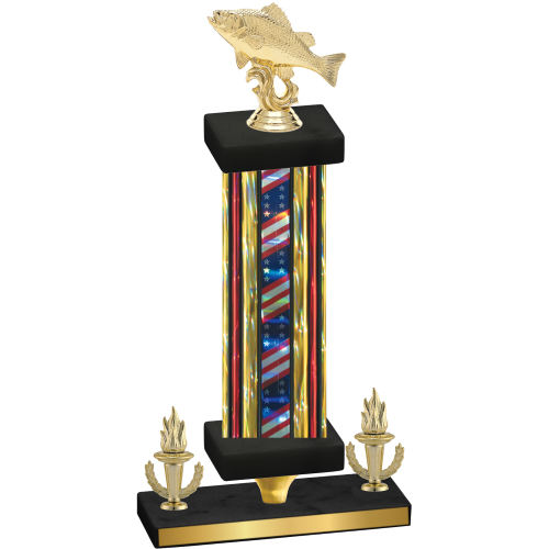 Premium Single Flag USA Victory Fishing Trophy