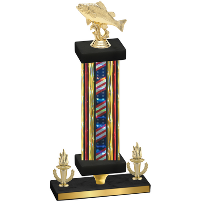 Premium Single Flag USA Victory Fishing Trophy