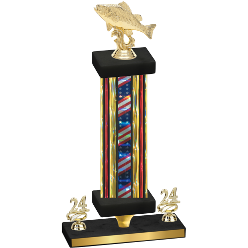 Premium Single Flag USA Year Fishing Trophy