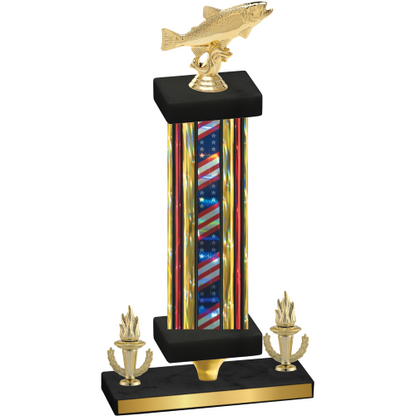 Premium Single Flag USA Victory Fishing Trophy