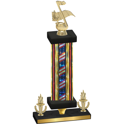 Premium Single Flag USA Victory Music Trophy