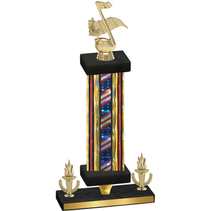 Premium Single Flag USA Victory Music Trophy