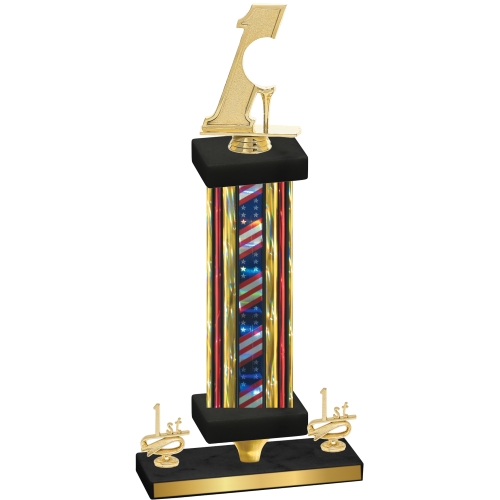 Premium Single Flag USA First Place Golf Trophy