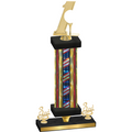 Premium Single Flag USA Third Place Golf Trophy