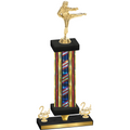 Premium Single Flag USA Second Place Karate Trophy