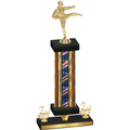 Premium Single Flag USA Second Place Karate Trophy