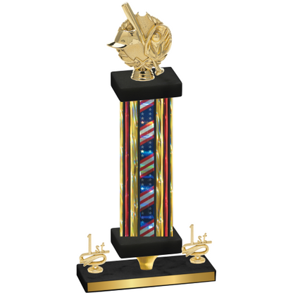 Premium Single Flag USA First Place Baseball Trophy