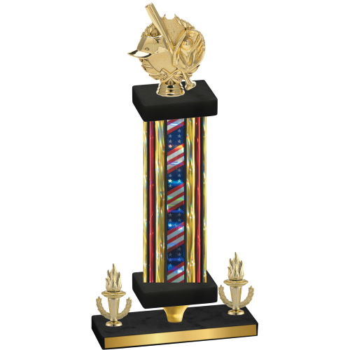 Premium Single Flag USA Victory Baseball Trophy