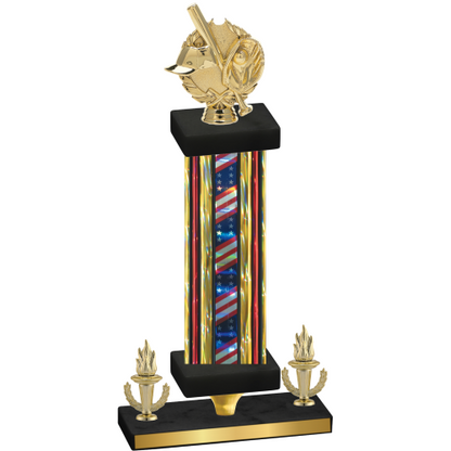 Premium Single Flag USA Victory Baseball Trophy