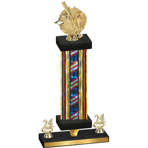 Premium Single Flag USA Year Baseball Trophy