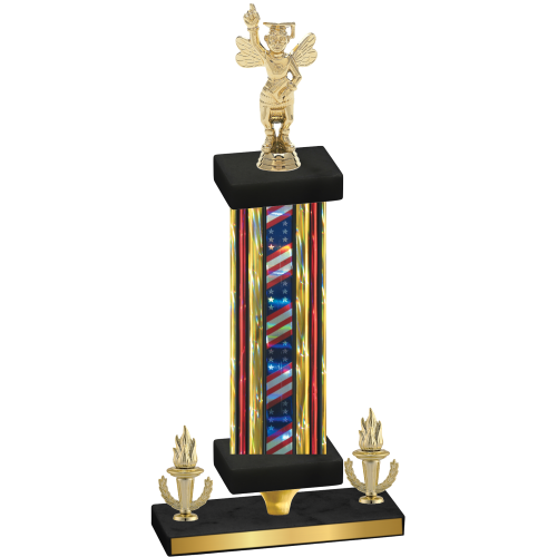 Premium Single Flag USA Victory Academics Trophy