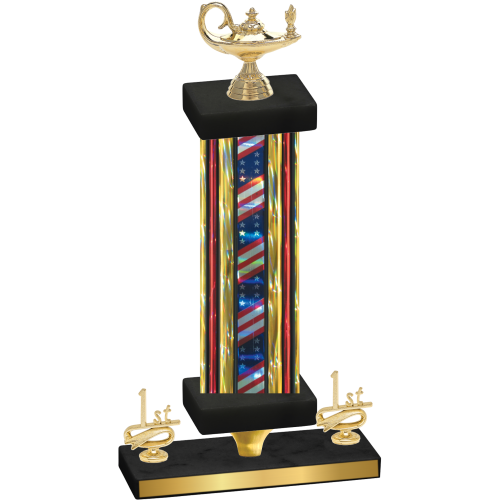 Premium Single Flag USA First Place Academics Trophy