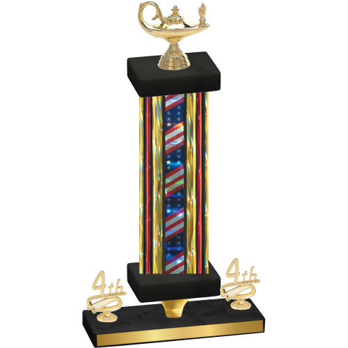 Premium Single Flag USA Fourth Place Academics Trophy